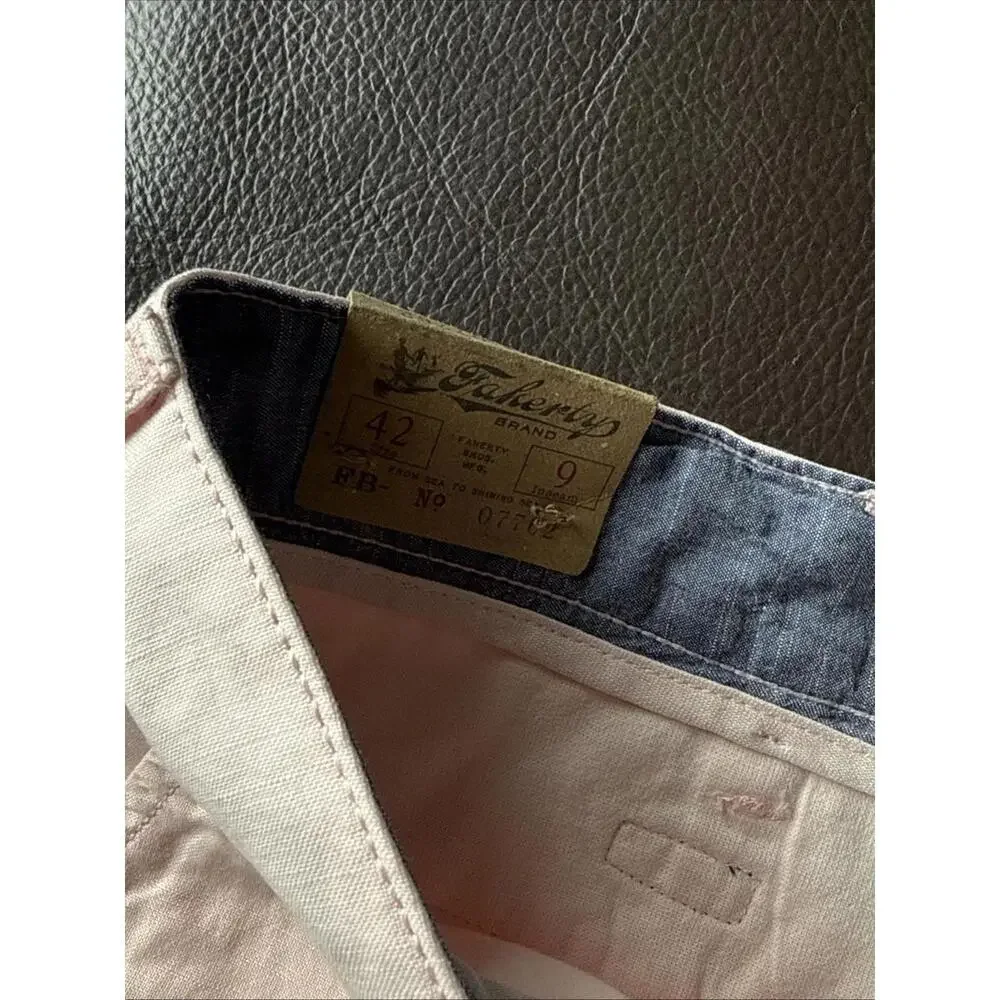 Faherty Shorts Mens 42 Linen Blend Chino Casual 9